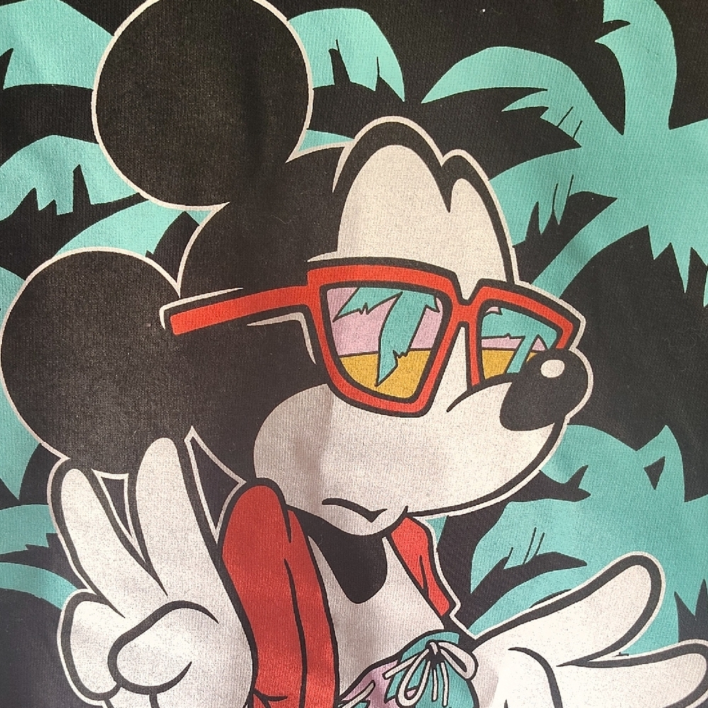Neff Tropical Disney Black Tee with Colorful Mickey Graphic NWT Med - Picture 5 of 7
